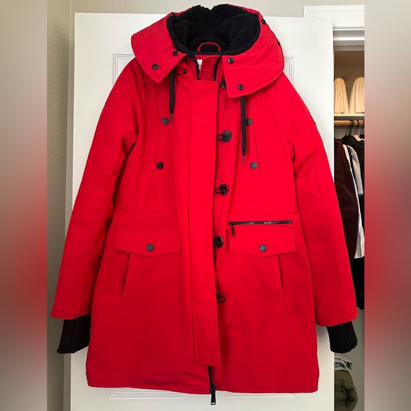 BCBG Red Ski Jacket with Hood - Picture 2 of 3